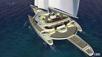 Проект катамарана Aeroyacht 110 считается революционным. Этот катамаран располагает экологичными технологиями, такими как солнечные батареи и генераторы энергии ветра и волн. Облегченный композитный корпус позволит сэкономить потребление горючего в разы. При средней скорости на ровне с моторными супер яхтами, дальность плавания Aeroyacht 110 под парусом не ограничена, а с двигателем составляет 2800 миль. Гости Aeroyacht 110 могут наслаждаться изысканным интерьером при исключительной стабильности катамарана, которую обеспечивает его ширина в 44 фута. В качестве опции, катамаран может быть оснащен малым гидропланом Icon-A5, который будет взлетать и садиться на приводимую гидравликой платформу на палубе.